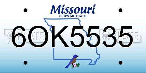 6OK5535 Missouri License Plate