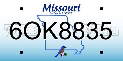 6OK8835 Missouri License Plate
