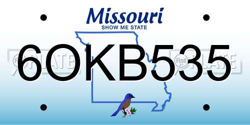 6OKB535 Missouri License Plate
