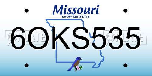 6OKS535 Missouri License Plate