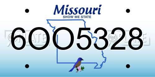 6OO5328 Missouri License Plate