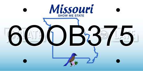 6OOB375 Missouri License Plate