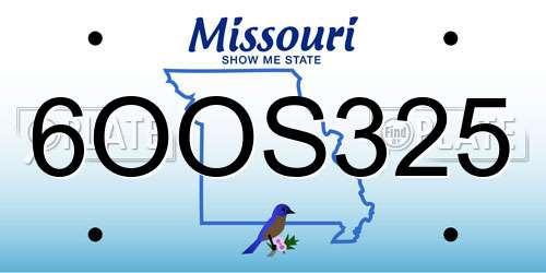 6OOS325 Missouri License Plate