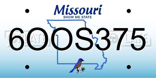 6OOS375 Missouri License Plate