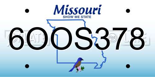 6OOS378 Missouri License Plate