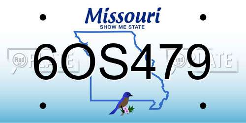 6OS479 Missouri License Plate