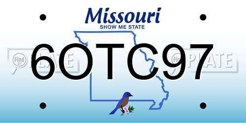 6OTC97 Missouri License Plate