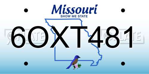 6OXT481 Missouri License Plate