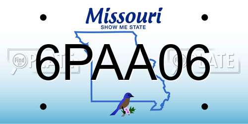 6PAA06 Missouri License Plate