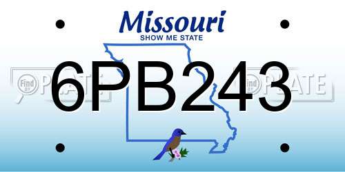 6PB243 Missouri License Plate