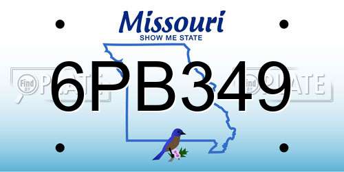 6PB349 Missouri License Plate