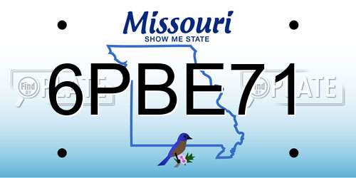 6PBE71 Missouri License Plate