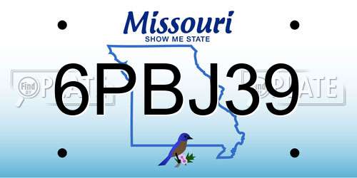 6PBJ39 Missouri License Plate