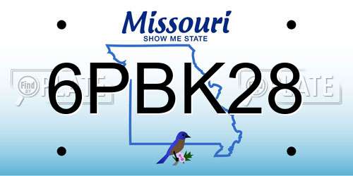 6PBK28 Missouri License Plate