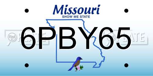6PBY65 Missouri License Plate