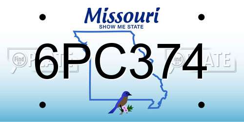 6PC374 Missouri License Plate