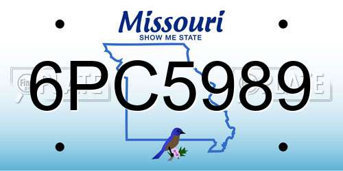 6PC5989 Missouri License Plate