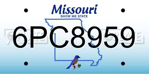 6PC8959 Missouri License Plate
