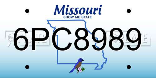 6PC8989 Missouri License Plate
