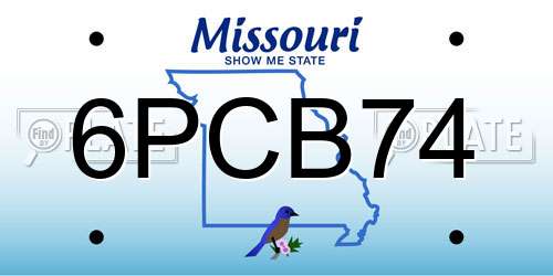 6PCB74 Missouri License Plate