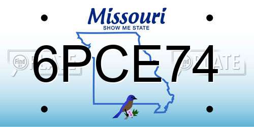 6PCE74 Missouri License Plate