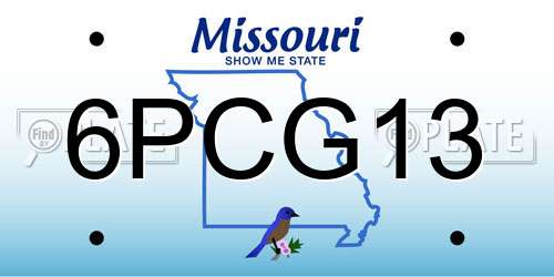 6PCG13 Missouri License Plate