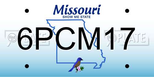 6PCM17 Missouri License Plate