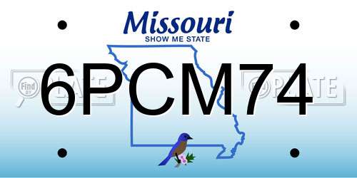 6PCM74 Missouri License Plate