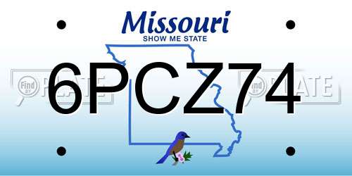 6PCZ74 Missouri License Plate
