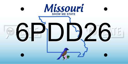 6PDD26 Missouri License Plate