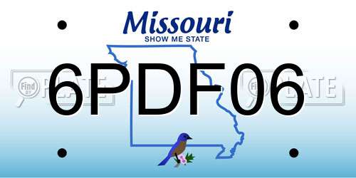 6PDF06 Missouri License Plate