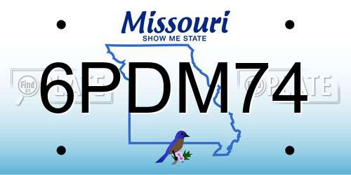6PDM74 Missouri License Plate