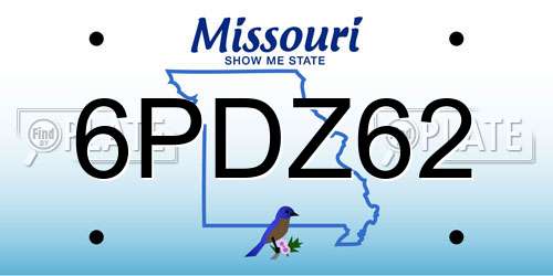 6PDZ62 Missouri License Plate