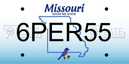 6PER55 Missouri License Plate