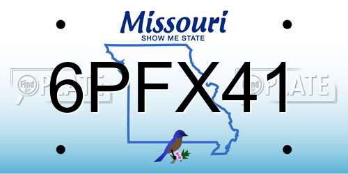 6PFX41 Missouri License Plate
