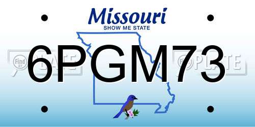 6PGM73 Missouri License Plate