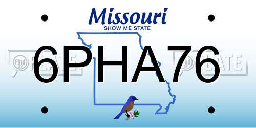 6PHA76 Missouri License Plate