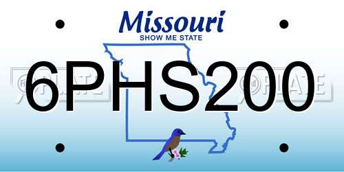 6PHS200 Missouri License Plate