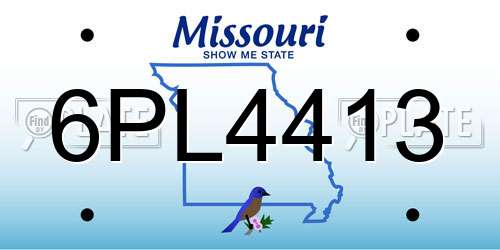 6PL4413 Missouri License Plate