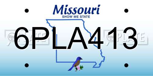 6PLA413 Missouri License Plate