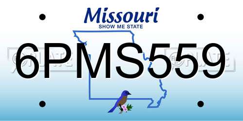 6PMS559 Missouri License Plate
