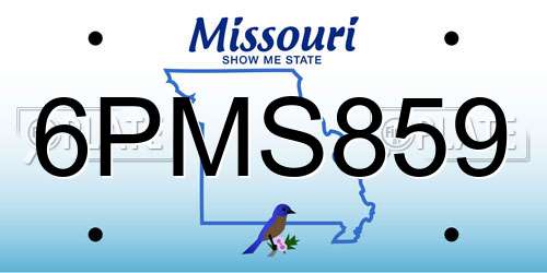 6PMS859 Missouri License Plate