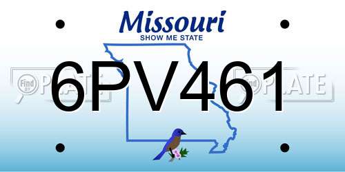 6PV461 Missouri License Plate