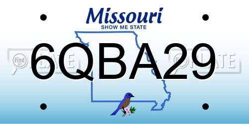 6QBA29 Missouri License Plate