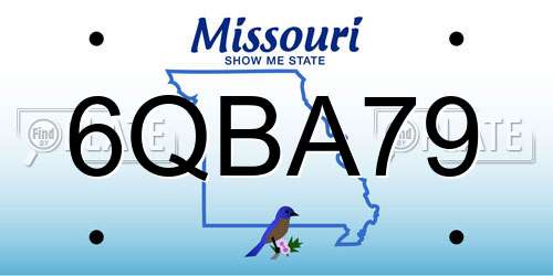 6QBA79 Missouri License Plate