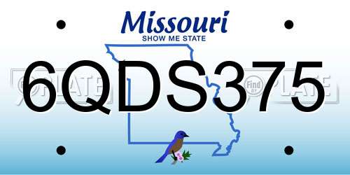 6QDS375 Missouri License Plate