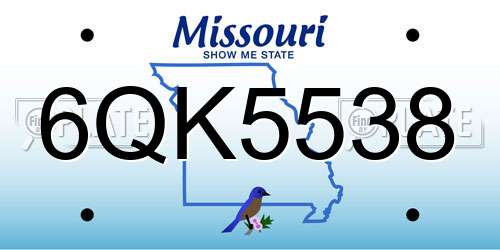 6QK5538 Missouri License Plate