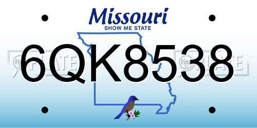 6QK8538 Missouri License Plate