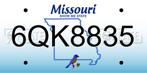 6QK8835 Missouri License Plate