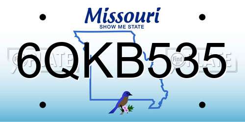 6QKB535 Missouri License Plate
